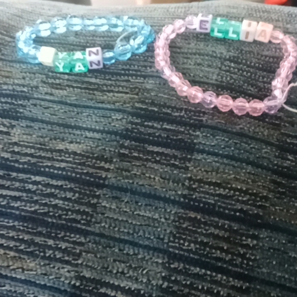 2 homemade bracelets